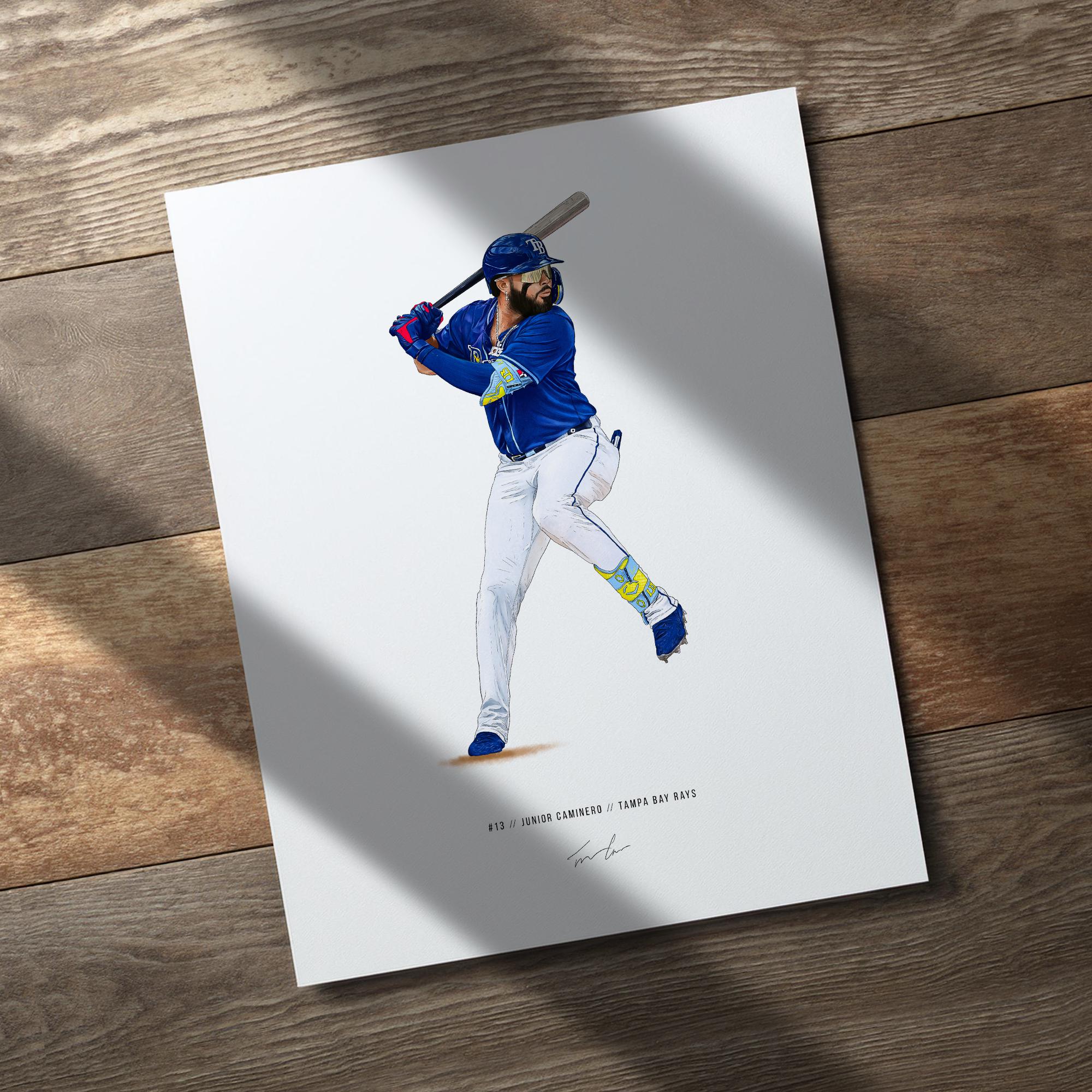 Junior Caminero Tampa Bay Rays Baseball 8x10 Print Poster Art