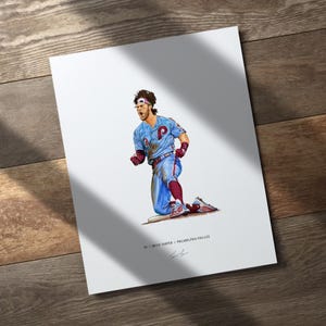 Bryce Harper v2 Philadelphia Phillies Baseball 8x10 Print Poster Art Illustrated