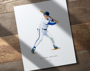 George Brett v2 Kansas City Royals Baseball 8x10 Print Poster Art Illustrated
