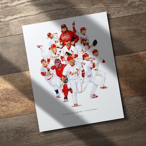St Louis Cardinals 2011 World Series 8x10 Print Howard Pujols Molina Freese