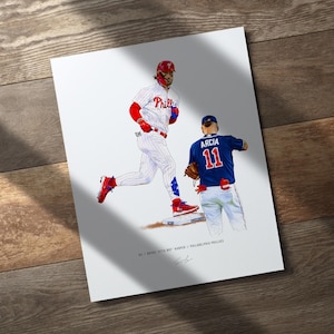 Bryce Harper v4 Philadelphia Phillies Baseball 8x10 Print Poster Art Illustrated