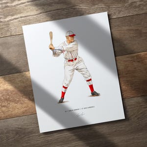 Rogers Hornsby St Louis Cardinals Baseball 8x10 Print Poster Art Illustrated