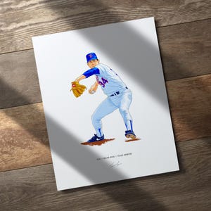 Nolan Ryan V1 Texas Rangers Baseball 8x10 Print Poster Art Illustrated