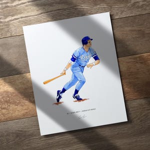 George Brett v1 Kansas City Royals Baseball 8x10 Print Poster Art Illustrated