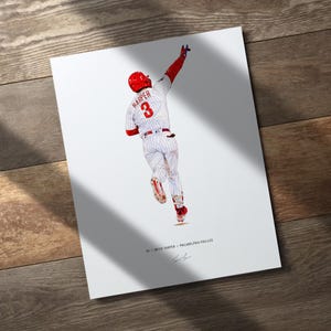 Bryce Harper v3 Philadelphia Phillies Baseball 8x10 Print Poster Art Illustrated