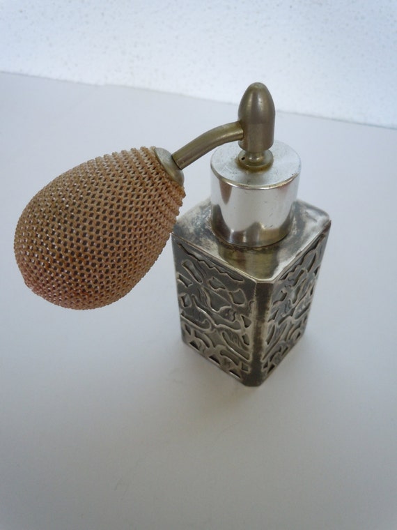 Vintage Sterling Silver Overlay Perfume Atomizer … - image 3