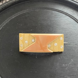 Antique Celluloid Brooch with Sparkling Rhinestones