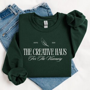 Creative Haus uniseks sweater: gezellige grafische ronde hals voor artiesten