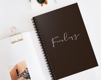 Fearless Spiral Notebook, Motivational Script Journal for Confidence, Daily Notes, Gifts for Her