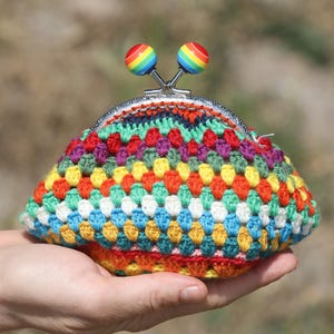 Portmonetka Cloloful Boho z kolorowym zapięciem Kiss Lock – szydełkowy kwiatowy uchwyt na karty, torebka hipisowska, luksusowy prezent na słodkie 16