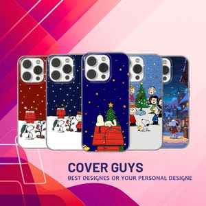 Snoopy Winter Phone Case, Charlie Brown Christmas Cover, Cozy Festive TPU Gel for iPhone 17 Pro Max, Samsung S23 Edge,Pixel 10, Holiday Gift