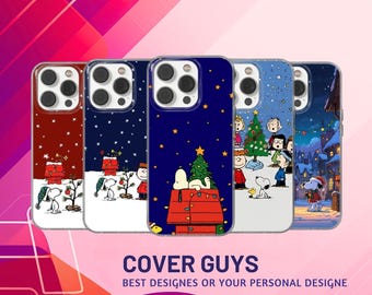 Snoopy Winter Phone Case, Charlie Brown Christmas Cover, Cozy Festive TPU Gel for iPhone 17 Pro Max, Samsung S23 Edge,Pixel 10, Holiday Gift