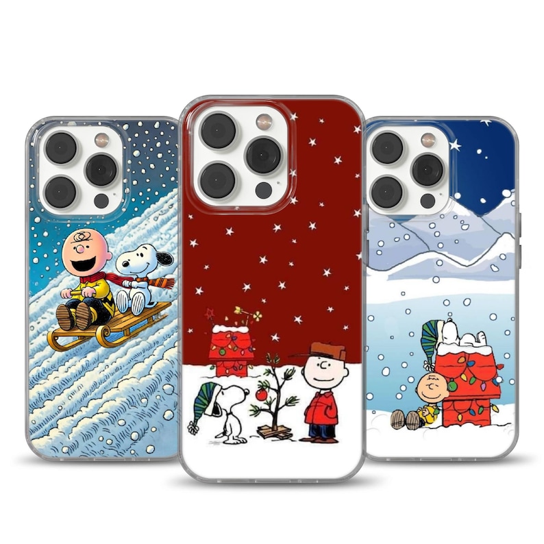 Custodia invernale per telefono Snoopy Charlie Brown in gel TPU per iPhone 16e, 17 Pro Max, 17 Air, 15 Samsung S25 Edge, S24, S23, A16, Pixel 10, 9A, 8 immagine 8