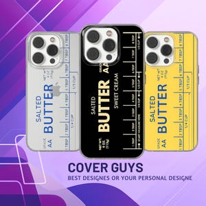 バターパック スマホケース 料理好きカバー iPhone 16e、17 Pro Max、17 Air、Samsung S25 Edge、A16、Pixel 10、9A用
