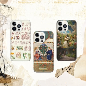 Mittelalterliche kunst Handyhülle Romantic Love Cover für iPhone 16, 15, 14, 13, 12, 11, Google Pixel 9 Pro, 8, 7A, Samsung S25 edge, S24 FE, A71, A36