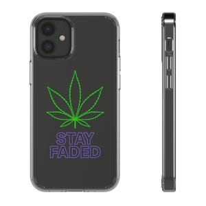 Faded Phone Cover, Marijuana Leaf  Case For iPhone 16 Pro , Plus 15,14,13,12,11. XS & Samsung S25, S24, A56, A55, A35, Google Pixel pro 9,8,