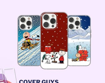 Snoopy winter Phone Case Charlie Brown TPU gel cover for iPhone 16e, 17 Pro Max, 17 Air, 15 Samsung S25 Edge, S24,S23,A16, Pixel 10, 9A, 8