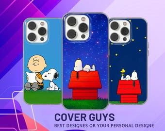 Custodia per telefono Snoopy Peanuts Cartoon per iPhone 16e, 17 Pro Max, 17 Air, Samsung S25 Edge, A16, Pixel 10, 9A / Elegante custodia sottile in gel TPU