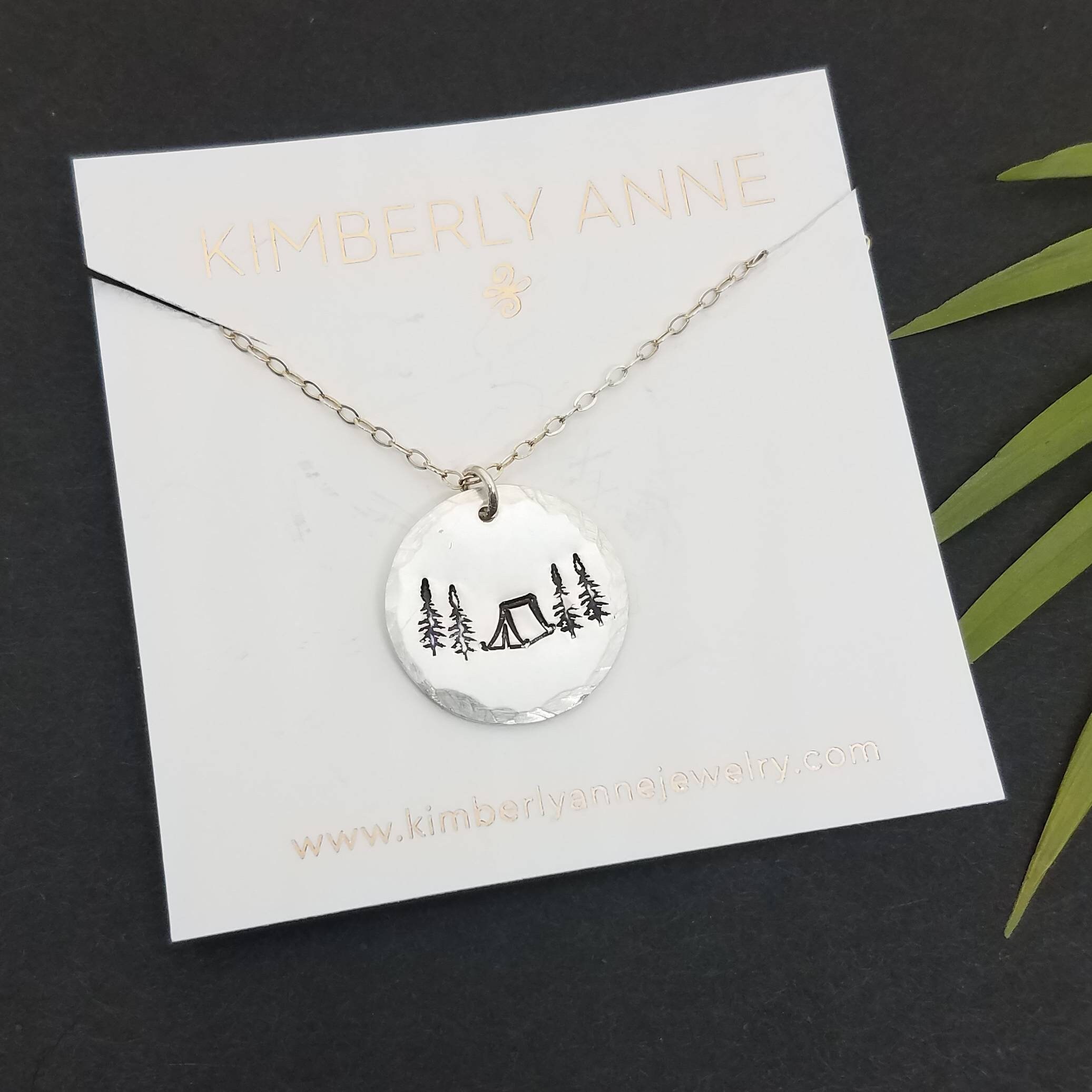 Camping Pendant Necklace Campsite Charm Necklace Sterling Etsy