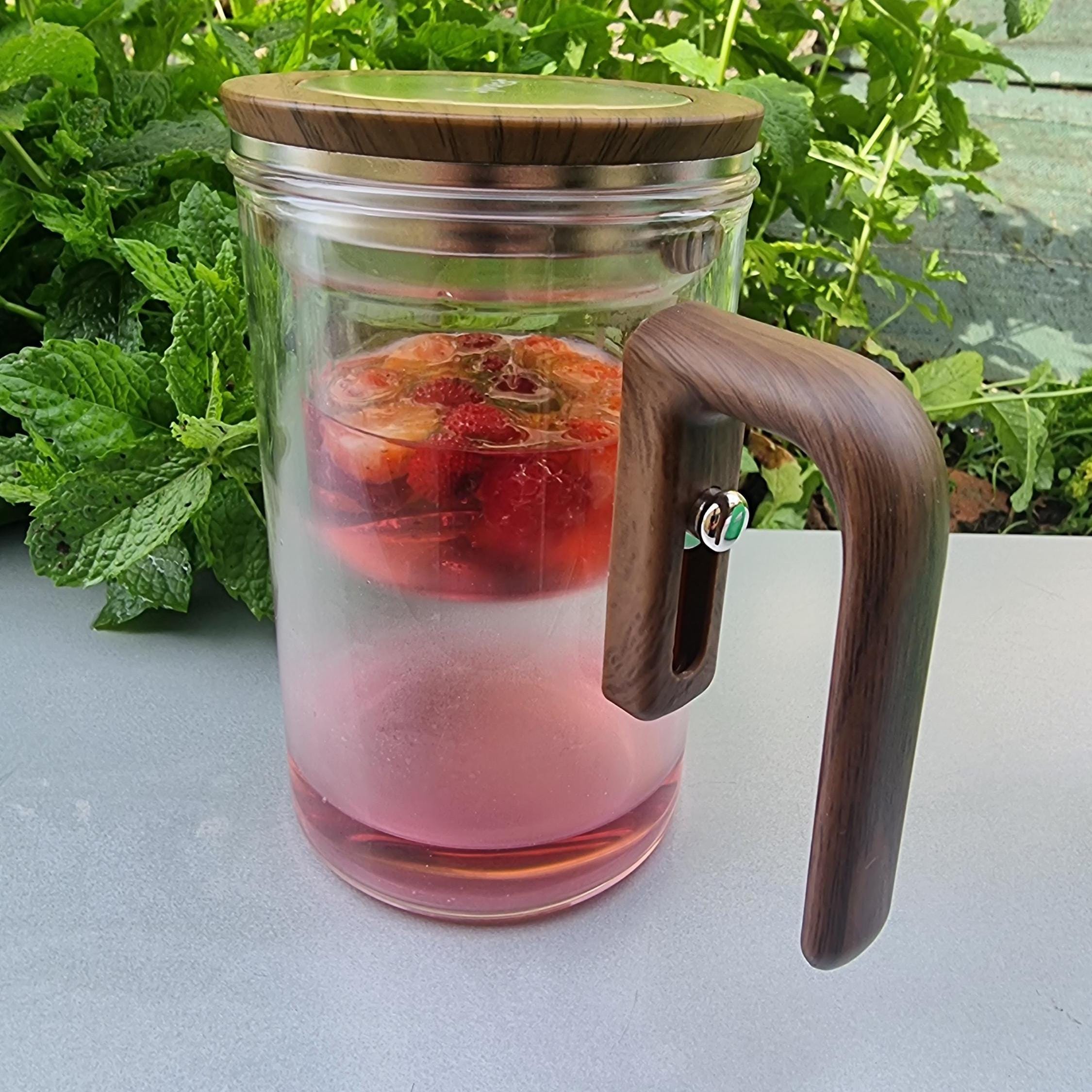 Théière En Verre Borosilicate 580 Ml Avec Infuseur Rotatif 360° - Résistante à La Chaleur - Poignée En Bois - Pour Thé Fleuri, Feuilles - 3