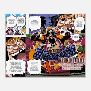 Poster One Piece Barbanera – Stampa su Tela o Carta – Arte da Parete Manga – Idea Regalo per Fan Anime