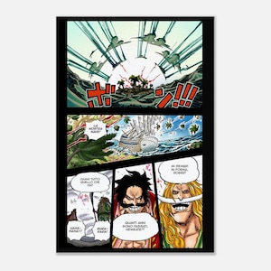 Poster One Piece Roger vs Newgate – Stampa su Tela o Carta – Arte Epica da Parete per Fan Anime