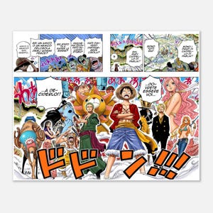 Poster One Piece “Nemico o Amico” – Stampa su Tela o Carta – Ciurma Mugiwara – Arte da Parete Otaku