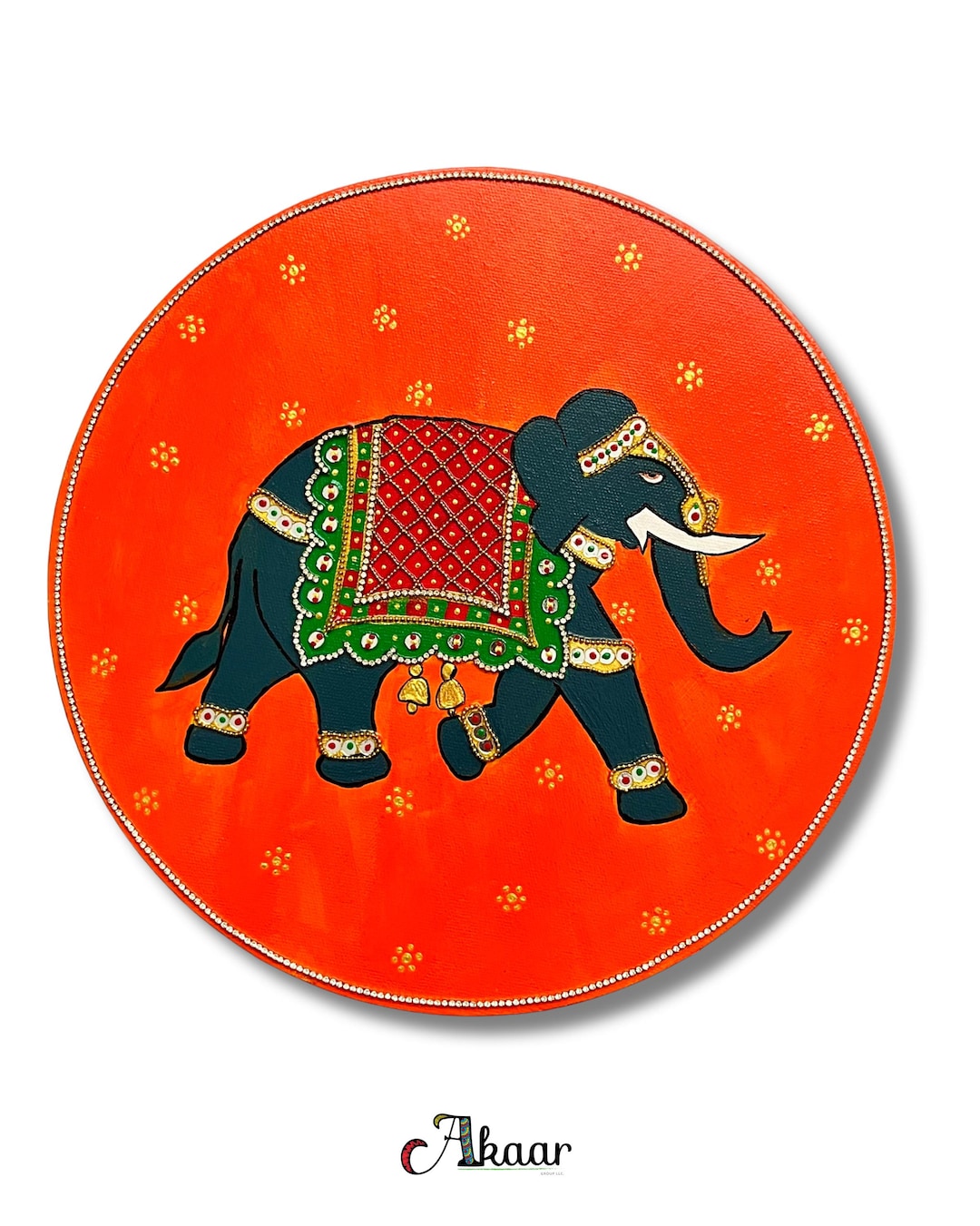 Hand-painted Pichwai Elephant Wall Art | Rajasthani Folk Decor | Indian ...
