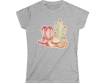 Camiseta Western Dusty Rose / Camisa vaquera vintage con flores