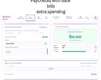 Hoja de cálculo para planificar el presupuesto: ingresos, facturas, ahorros y seguimiento de la sobriedad (descarga digital)