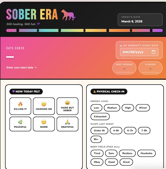 Sober Era Daily Sobriety Tracker