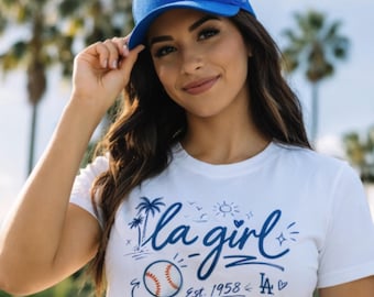 Camiseta de béisbol LA Girl - Camiseta suave para mujer