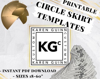 Circle Skirt Templates - Sewing Pattern PDF - Instant Download