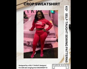 Crop Sweatshirt ONLY Sewing Pattern PDF - Instant Download