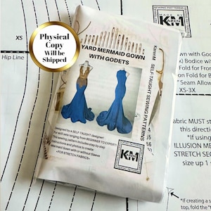 4 Yard Mermaid Gown with Godets Sewing Pattern Physical Copy