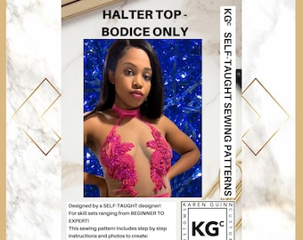 Neckholder Top, Mieder Nur (Ohne Rock) Schnittmuster PDF - Instant Download
