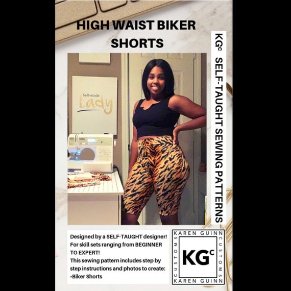 Modello di cucito per pantaloncini da ciclista a vita alta in