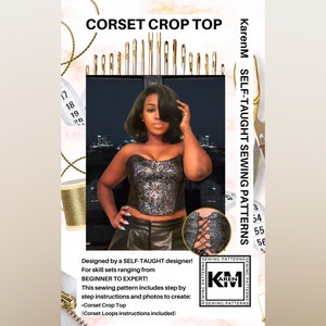 Corset Crop Top Sewing Pattern PDF Instant Download image 1