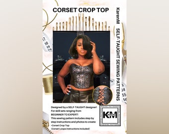 Corset Crop Top Sewing Pattern PDF - Instant Download
