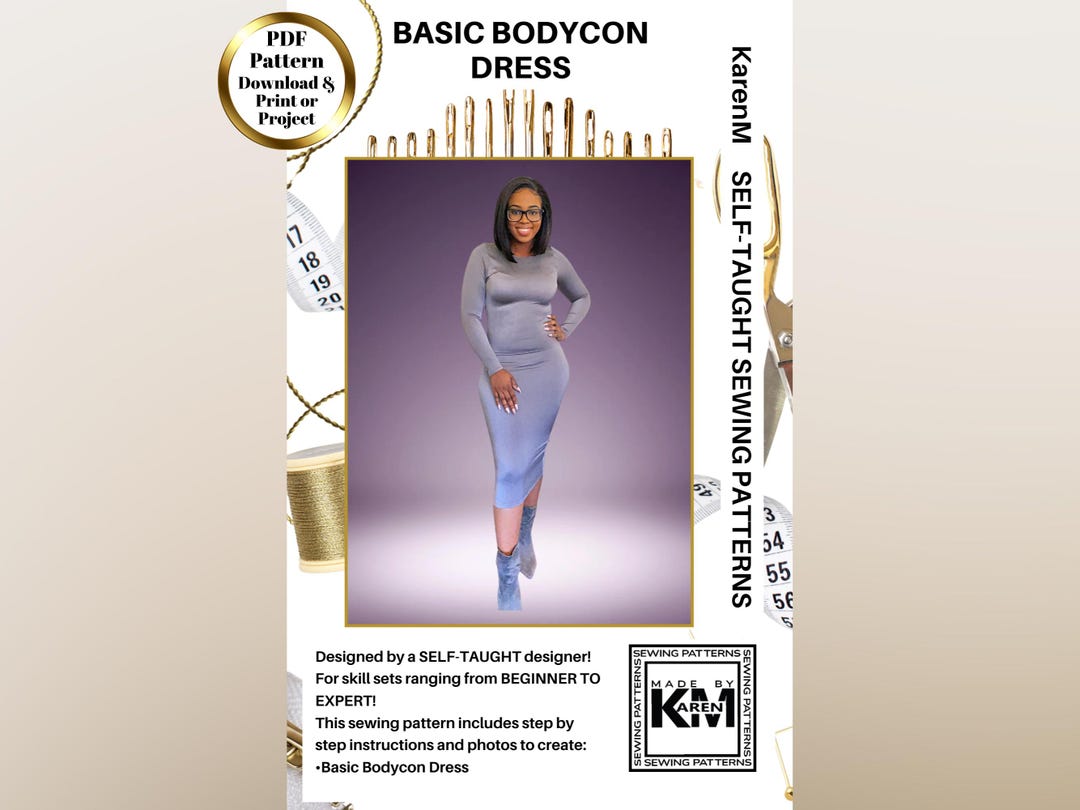 bodycon dress pattern pdf free Tube Dress Sewing Pattern
