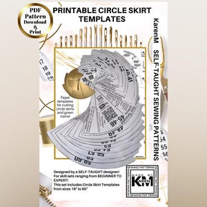 Circle Skirt Templates - Sewing Pattern PDF - Instant Download