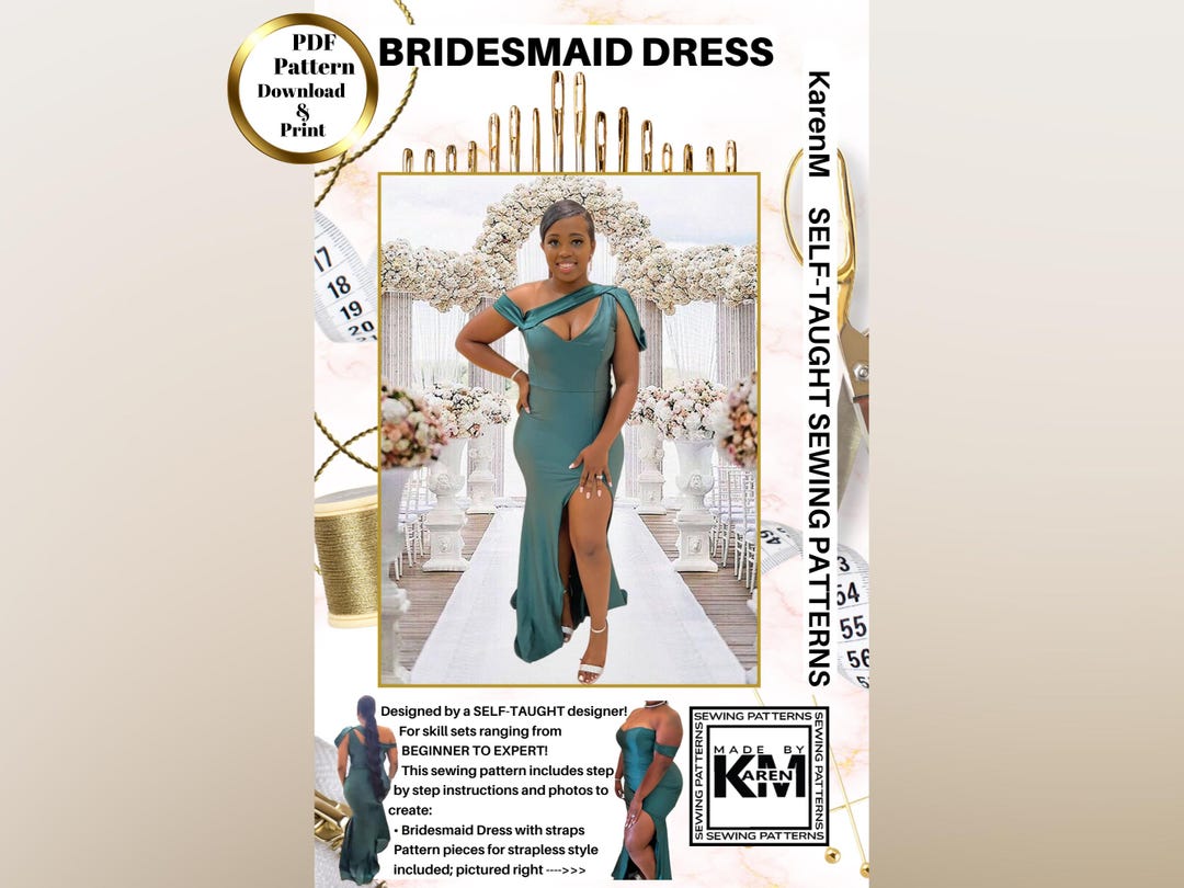 Bridesmaid Dress Sewing Pattern PDF - Instant Download - Etsy Bridesmaid Dress Sewing Pattern PDF - Instant Download - Etsy