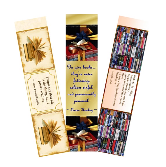 Bookmarks Pdf Book Lovers 3 Printable Digital Etsy