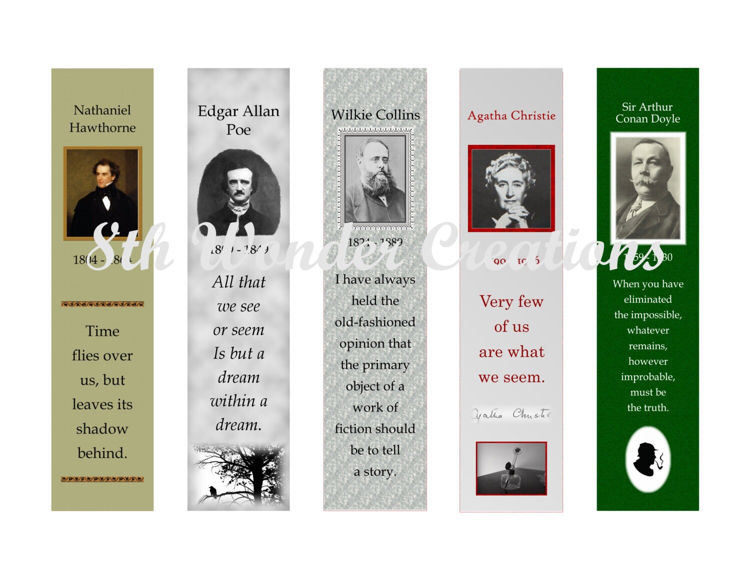 Bookmarks masters of Mystery 5 Printable Digital - Etsy