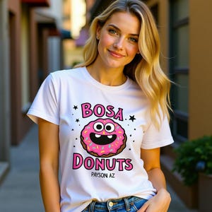 Cute Doughnut Graphic T-Shirt for Food Lovers, Funny Dessert Tee, Sweet Treat Apparel, Gift for Donut Lovers, Casual Everyday Wear