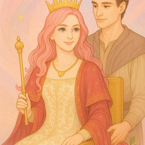 Die Kaiserin Tarot Karte PNG. Romantische glückliche Liebesleben Tarot Illustration. Digitale Tarot-Karte zum Ausdrucken.