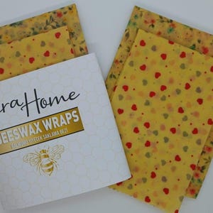 Floral Beeswax Bag & Wrap Set – Reusable Food Storage (1x 35x30 Bag, 1x 30x30 Wrap) – Eco-Friendly, Zero Waste, Organic Cotton