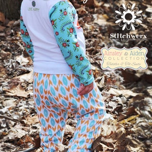 Toddler Child Knit Pants Sewing Pattern, Easy Toddler Clothes Sewing Pattern, Yoga waist Childs Pants Sewing Pattern, Size 18m to 6 Years image 3