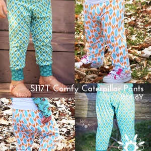 Toddler Child Knit Pants Sewing Pattern, Easy Toddler Clothes Sewing Pattern, Yoga waist Childs Pants Sewing Pattern, Size 18m to 6 Years image 2