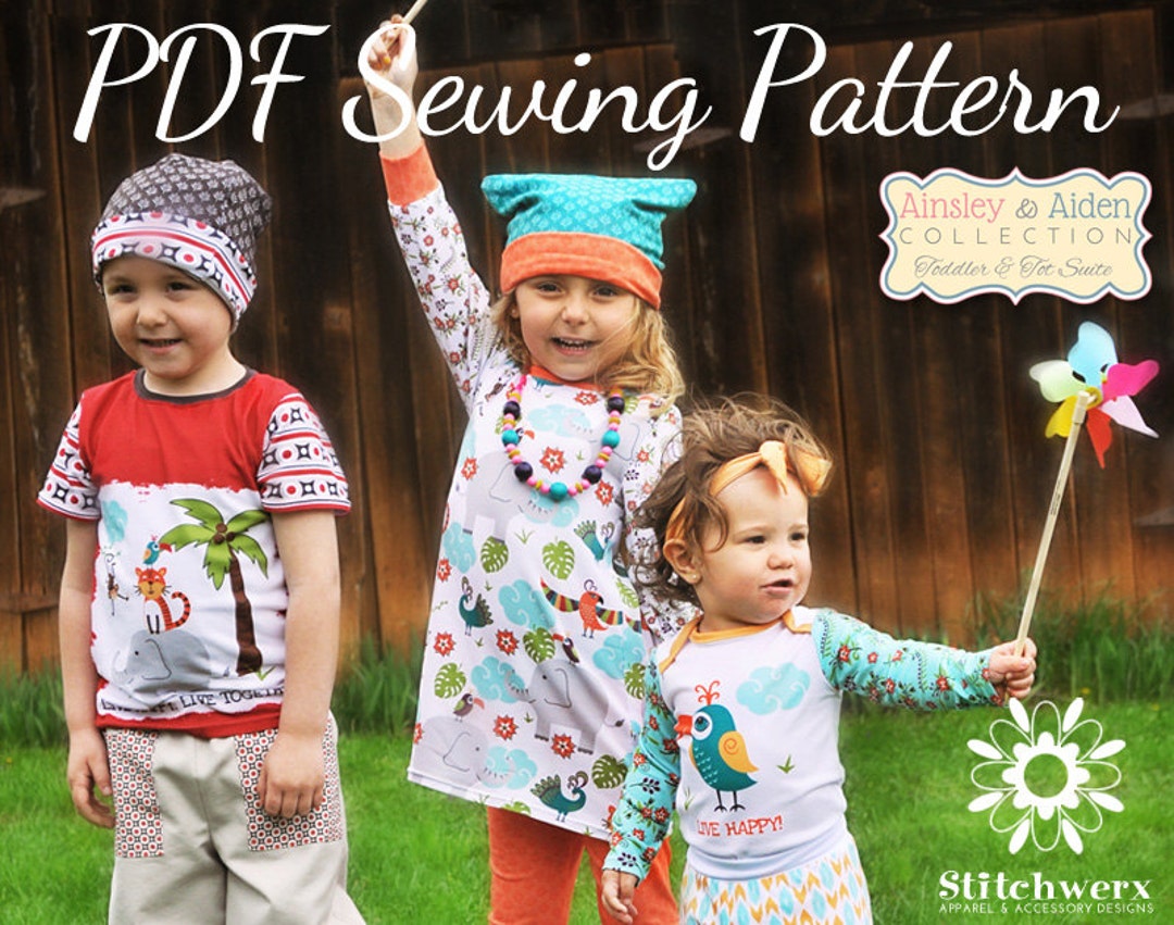 UNISEX Kids Clothes SEWING PATTERN, Digital Sewing Pattern, Childs T ...